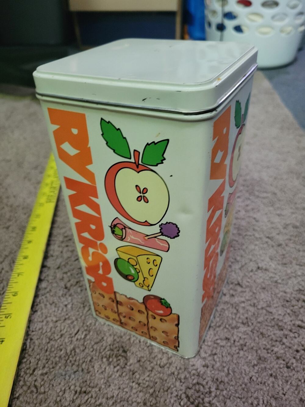 Ry Krisp Crackers Vintage Metal Tin Canister